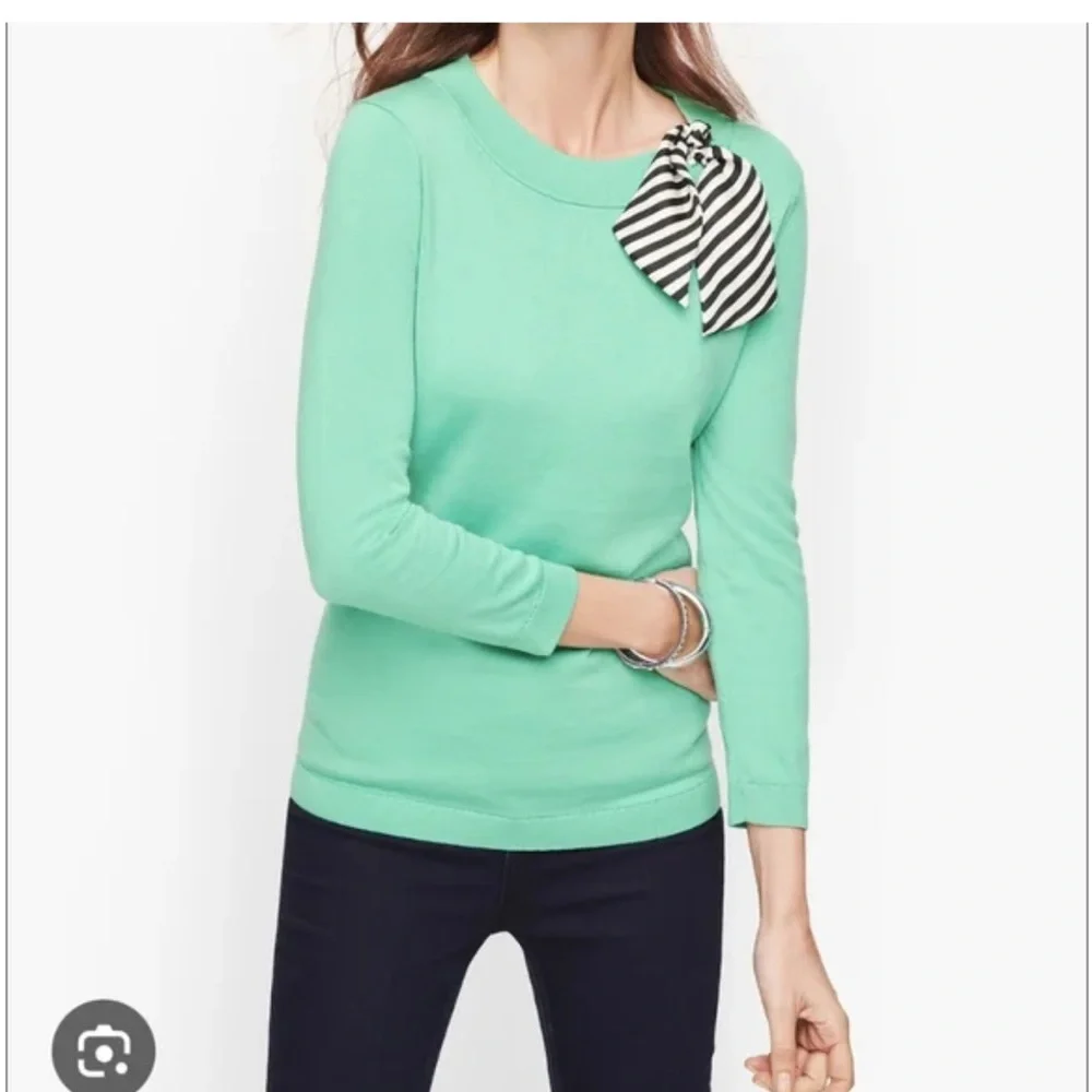 Talbots  Sweater with‎ Silk scarf- worn 3 times. 129 retail